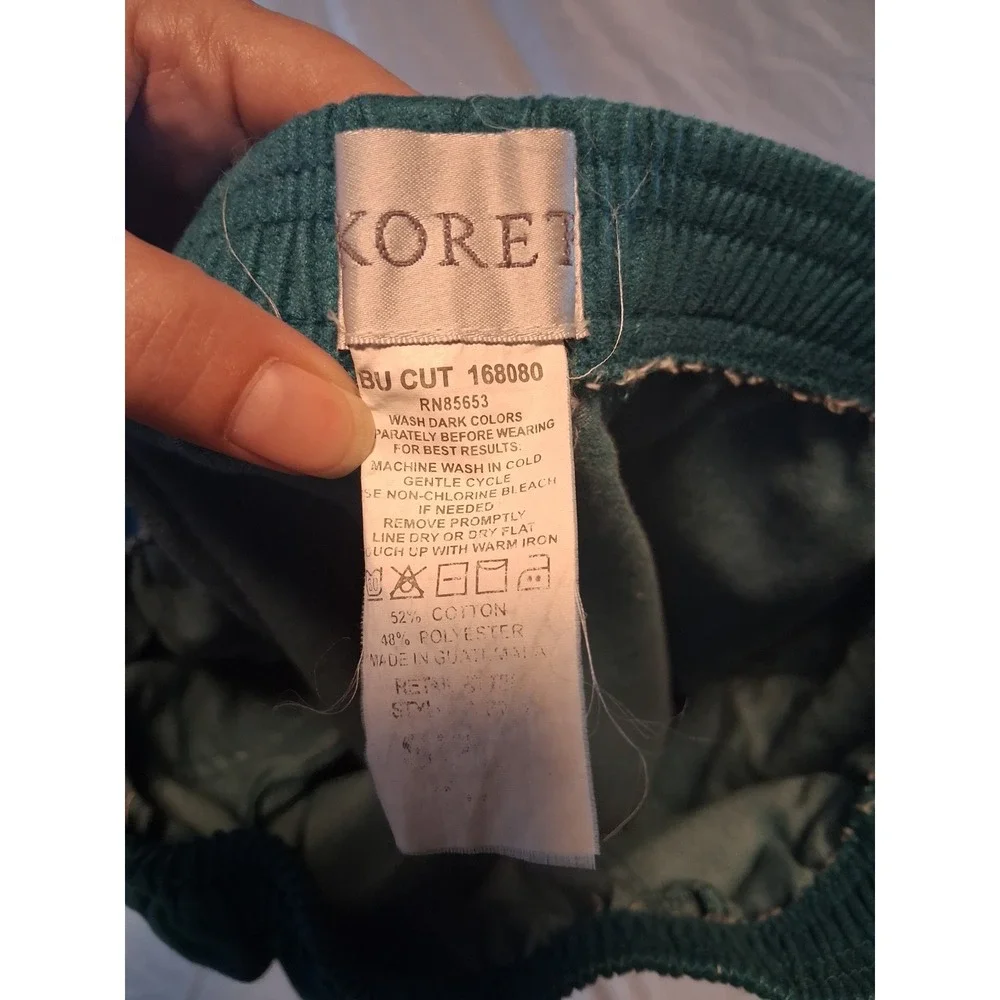 Vintage Koret Patchwork Jacket and Pants Set Womens Medium Teal Multi Embroidery